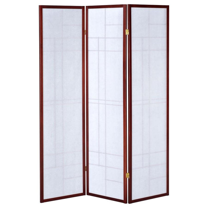 Katerina - 3-Panel Room Divider Folding Shoji Screen - Cherry