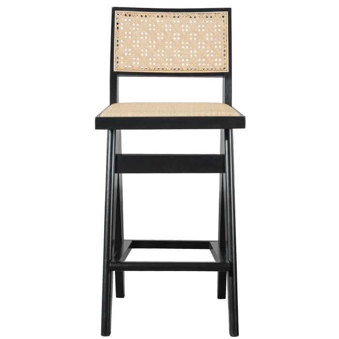 Keira - Bar Stool (Set of 2) - Black / Rattan - view 6