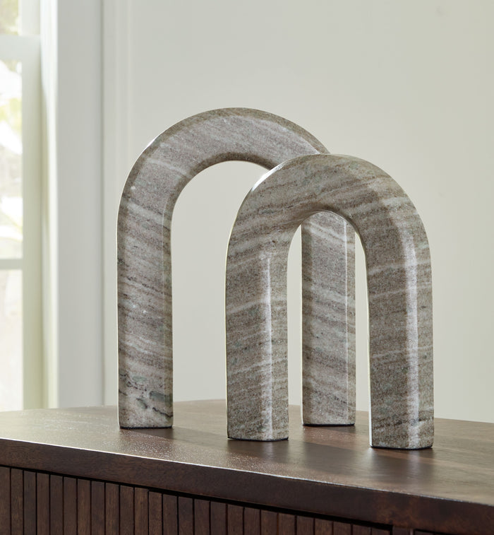 Keithton - Taupe - Sculpture Set (Set of 2) by Signature Design by Ashley® | Bel Furniture