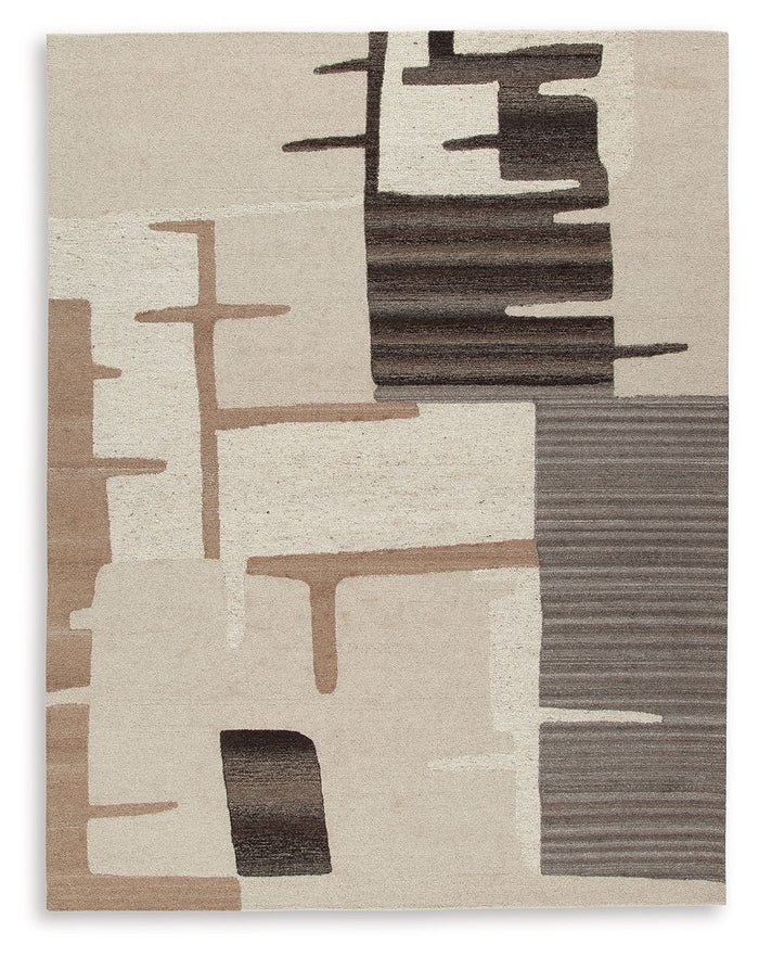 Kencher - Rug Dark Brown 8' x 10' by Signature Design by Ashley® | Bel Furniture