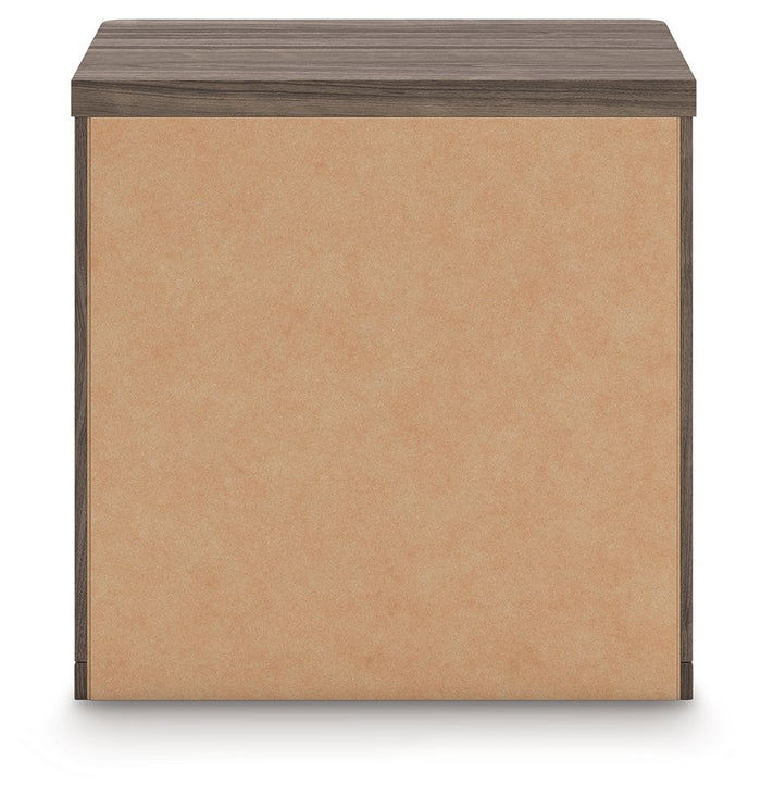 Kendanport - Two Drawer Night Stand - Brown / White - view 3