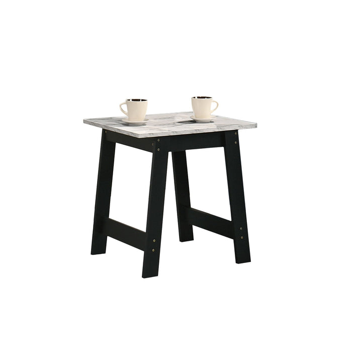 Kenzo - End Table With Faux Marble Top Finish - Black - view 5