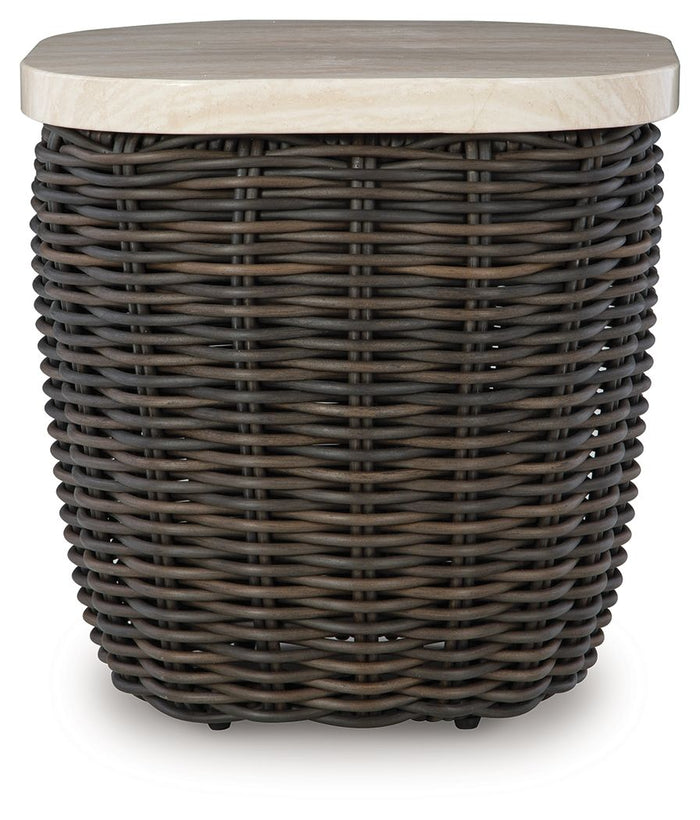 Kimora - Beige / Dark Brown - Square End Table by Signature Design by Ashley® | Bel Furniture