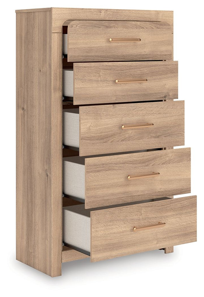 Kinlanni - Five Drawer Chest - Tan - view 6