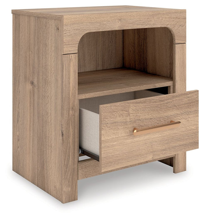 Kinlanni - One Drawer Night Stand - Tan - view 8