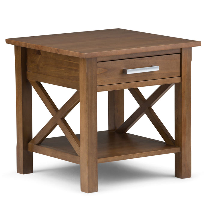 Kitchener - End Table - Medium Saddle Brown by Simpli-Home | Bel Furniture