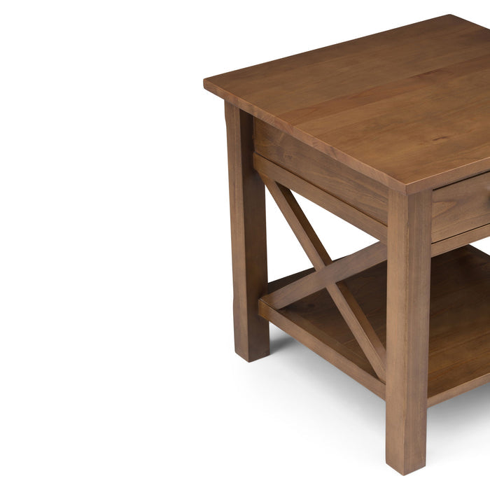 Kitchener - End Table - Medium Saddle Brown by Simpli-Home | Bel Furniture