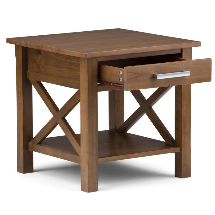 Kitchener - End Table - Medium Saddle Brown by Simpli-Home | Bel Furniture