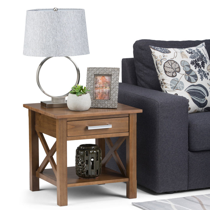 Kitchener - End Table - Medium Saddle Brown by Simpli-Home | Bel Furniture