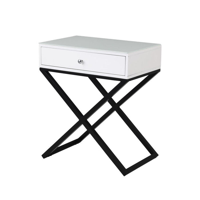 Koda - End Side Table Nightstand, Drawer And Cross Base - view 3