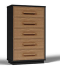 Kozmour Five Drawer Chest Black and Brown
