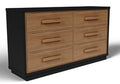 Kozmour Six Drawer Dresser Black and Brown