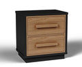Kozmour Two Drawer Night Stand Black and Brown
