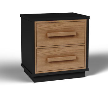 Kozmour Two Drawer Night Stand Black and Brown