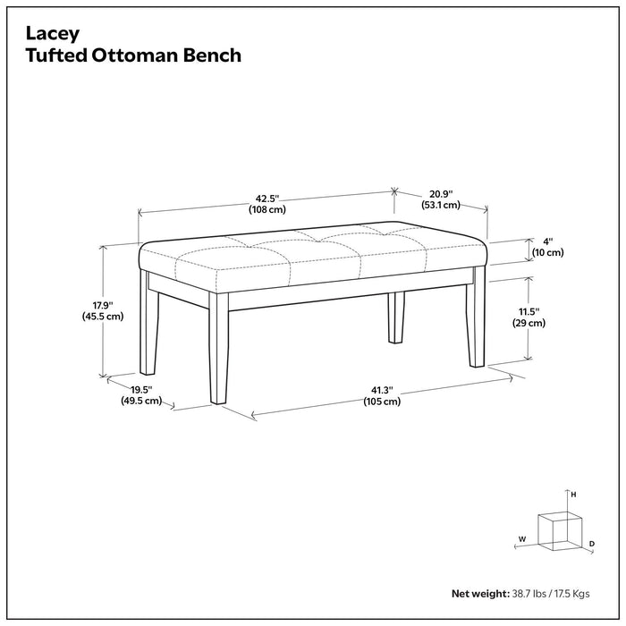 Lacey - Upholstered Tufted Ottoman Bench - view 5