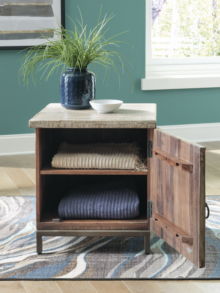 Laddford - Whitewash - Accent Cabinet - Shelf by Signature Design by Ashley® | Bel Furniture