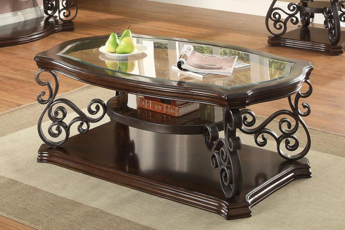 Laney - 1-Shelf Glass Top Rectangular Table