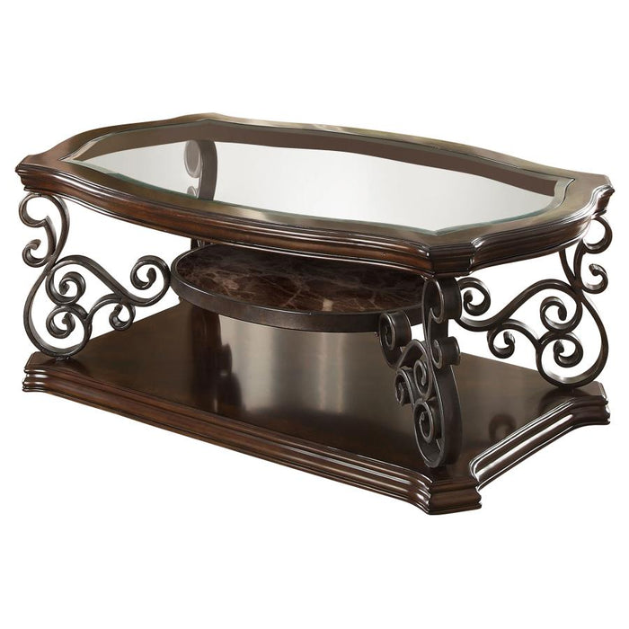 Laney - 1-Shelf Glass Top Rectangular Table