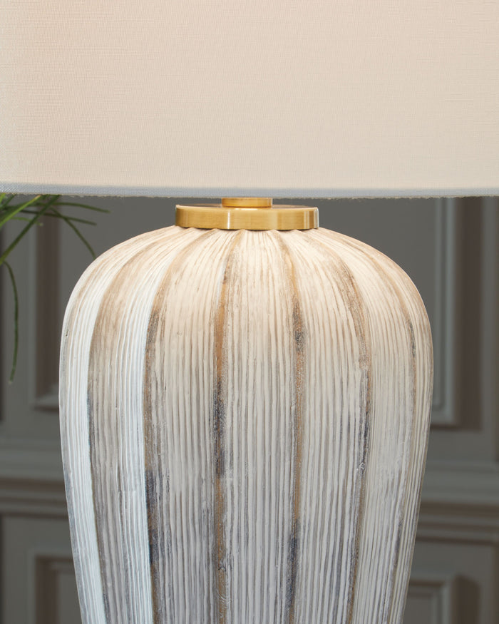 Lanwell - Antique Gray - Poly Table Lamp by Signature Design by Ashley® | Bel Furniture