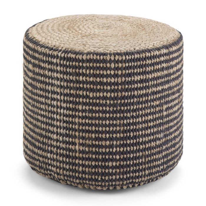 Larissa Handcrafted Round Braided Pouf