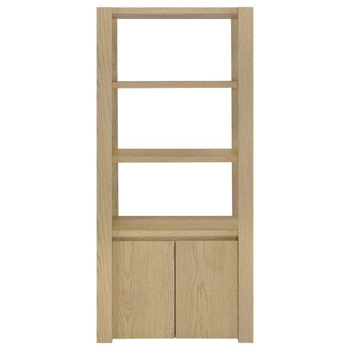 Laurelton - 3-Shelf Media Tower Tall Pier Cabinet - Light Oak