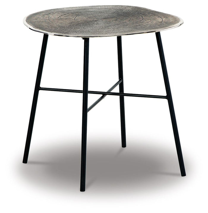 Laverford Round End Table Chrome and Black
