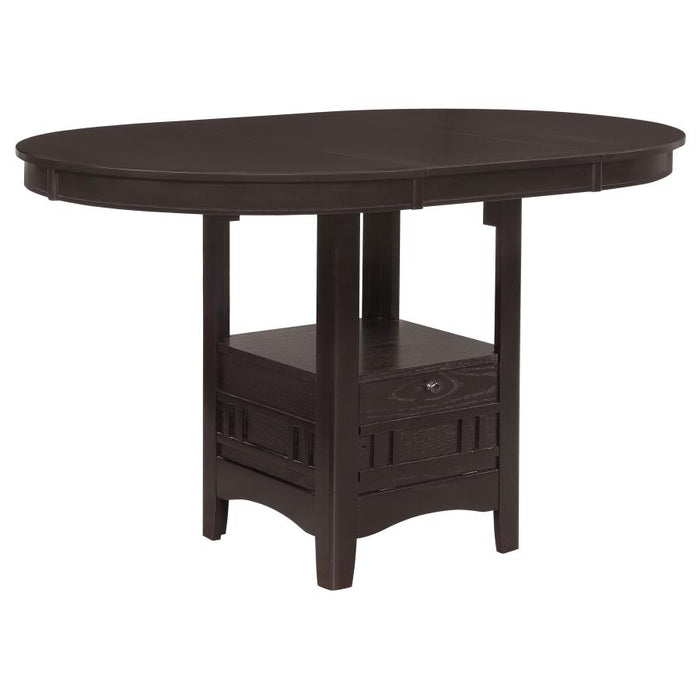 Lavon Oval Extension Counter Dining Table Espresso