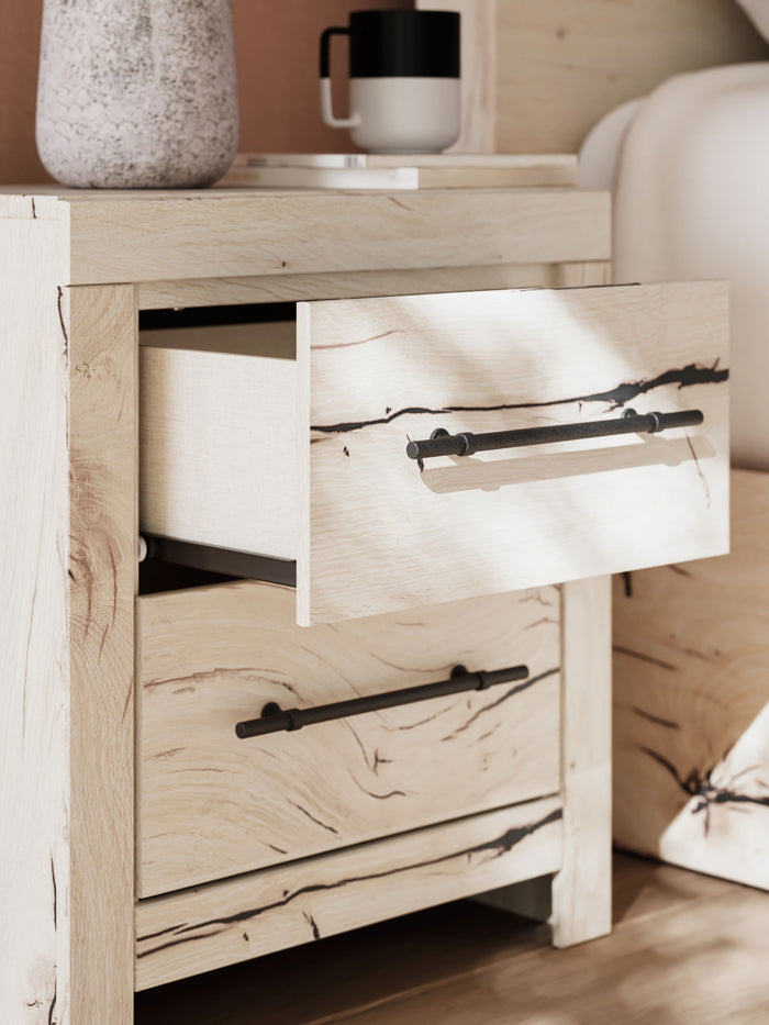 Lawroy - Two Drawer Night Stand - Light Natural - view 5