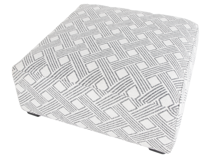 Light Grey Geometric Square Cocktail Ottoman - view 2