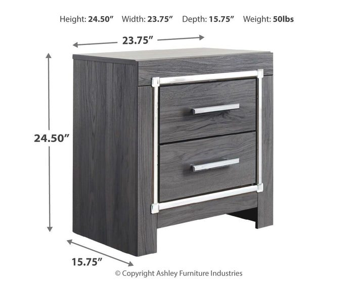 Lodanna - Gray - Two Drawer Night Stand by Signature Design by Ashley® | Bel Furniture