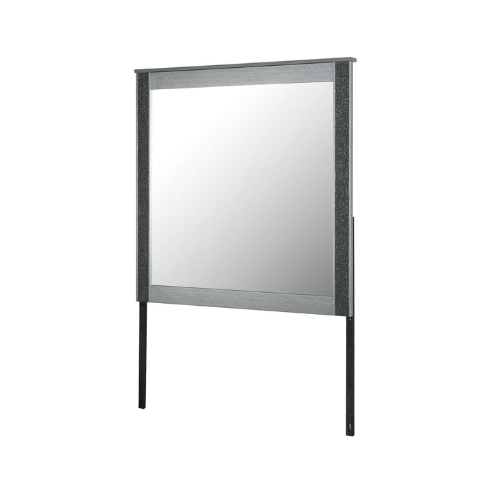 Lorenzo - Large Scale Mirror With Sleek Frame And Glittered Detailing - Silver - view 3