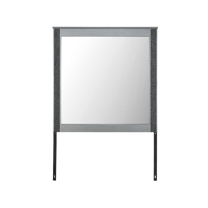 Lorenzo - Large Scale Mirror With Sleek Frame And Glittered Detailing - Silver - view 4