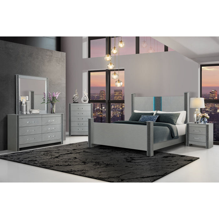 Lorenzo - Nightstand With Hidden Compartment And Handles - Silver - view 3