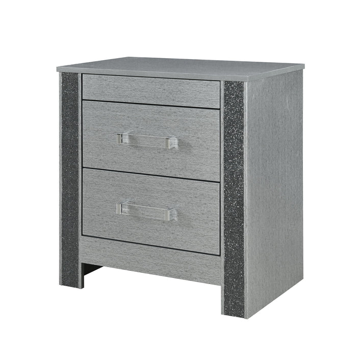 Lorenzo - Nightstand With Hidden Compartment And Handles - Silver - view 4