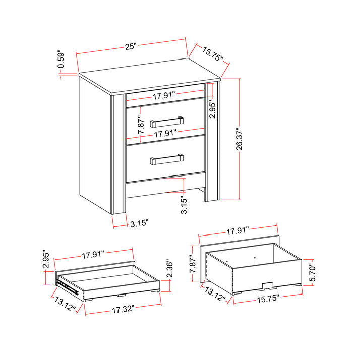 Lorenzo - Nightstand With Hidden Compartment And Handles - Silver - view 6