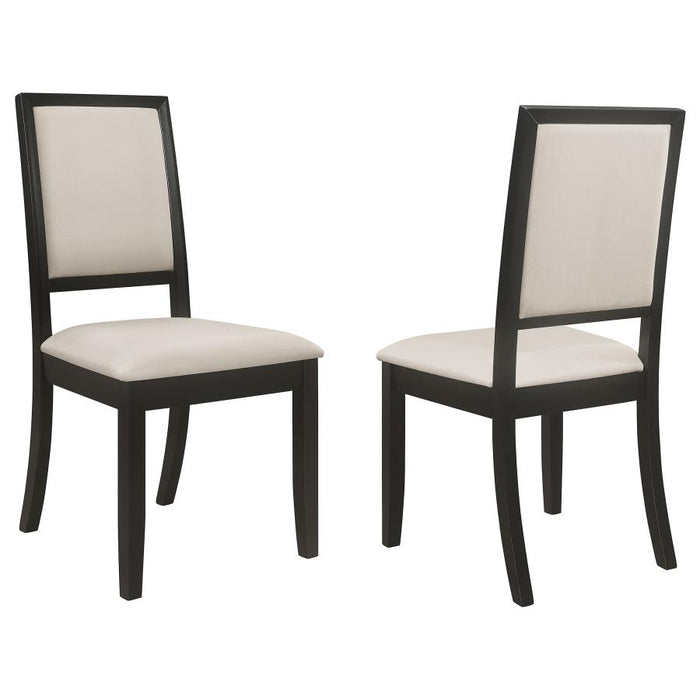 Louise Upholstered Wood Dining Side Chairs (Set of 2) Black
