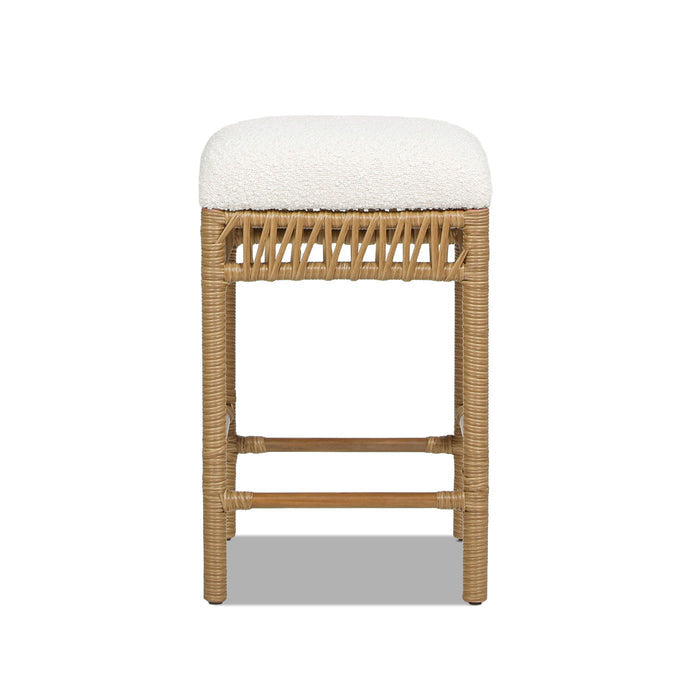 Lucia - Backless Upholstered Counter Stool With Frame - Ivory White - Bel Furniture