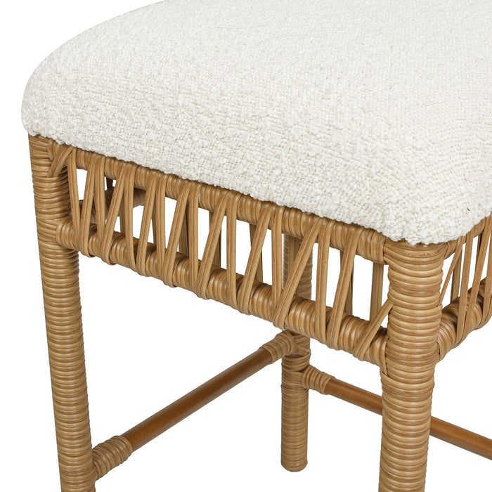 Lucia - Backless Upholstered Counter Stool With Frame - Ivory White - Bel Furniture