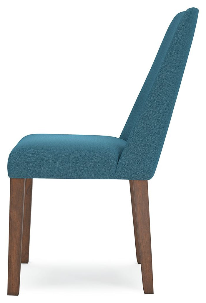 Lyncott - Dining Uph Side Chair (Set of 2) - Blue / Brown - view 3
