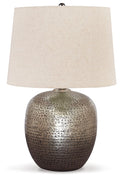 Magalie - Metal Table Lamp - Antique Silver Finish