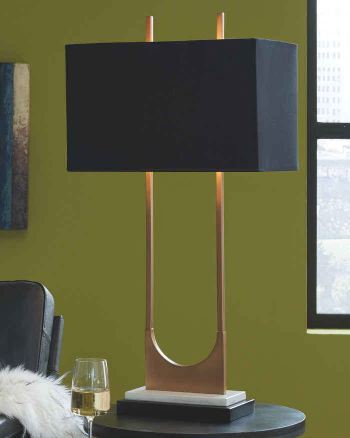 Malana - Brass Finish - Metal Table Lamp by Signature Design by Ashley® | Bel Furniture