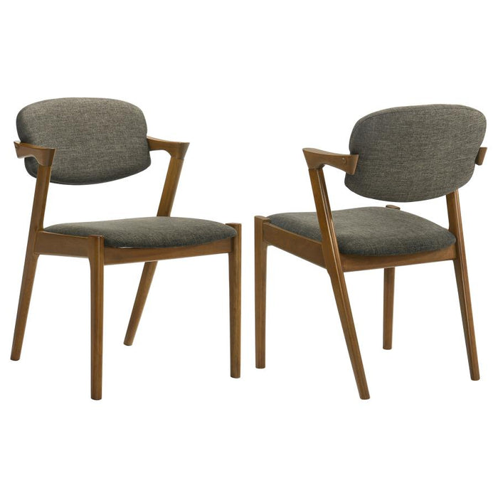 Malone Padded Wood Dining Arm Chair (Set of 2) Dark Walnut