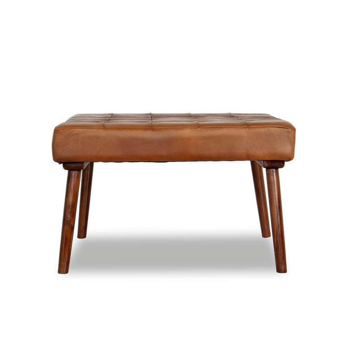 Mark - Tufted Square Genuine Upholstered Ottoman - view 2
