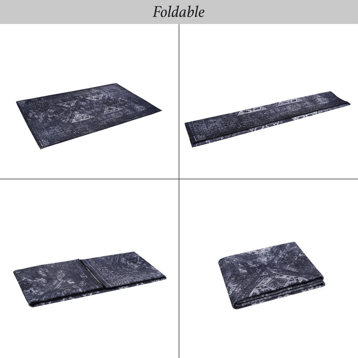 Maval - 5' X 8' Washable Area Rug - Black / Gray - view 2