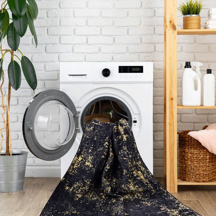 Maval - 6' X 9' Washable Area Rug - Black / Gold - view 5