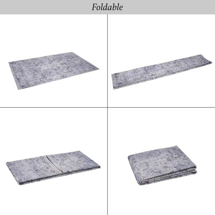 Maval - 6' X 9' Washable Area Rug - Blue / Cream - view 5