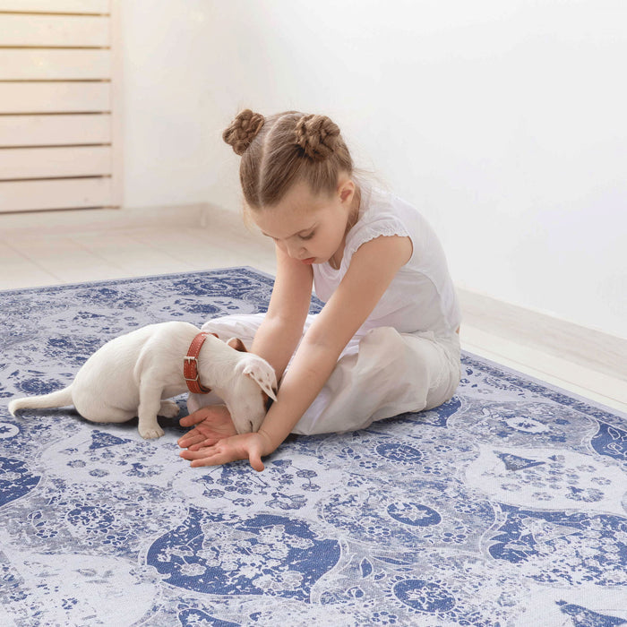 Maval - 6' X 9' Washable Area Rug - Blue - view 8