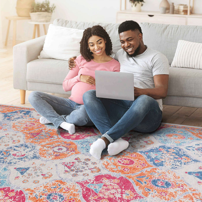 Maval - 8' X 10' Washable Area Rug - Cream - view 2