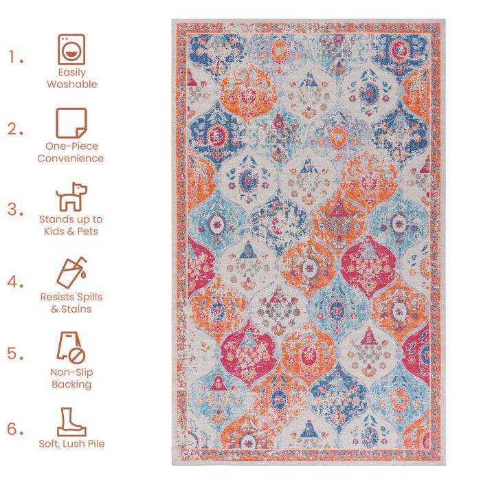 Maval - 8' X 10' Washable Area Rug - Cream - view 8