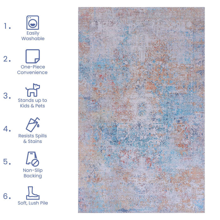 Maval - 8' X 10' Washable Area Rug - Yellow - view 5